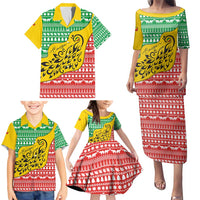 Congo Christmas Family Matching Puletasi and Hawaiian Shirt with Tribal Tree Design Coat of Arms and Animal Pattern - Wonder Print Shop
