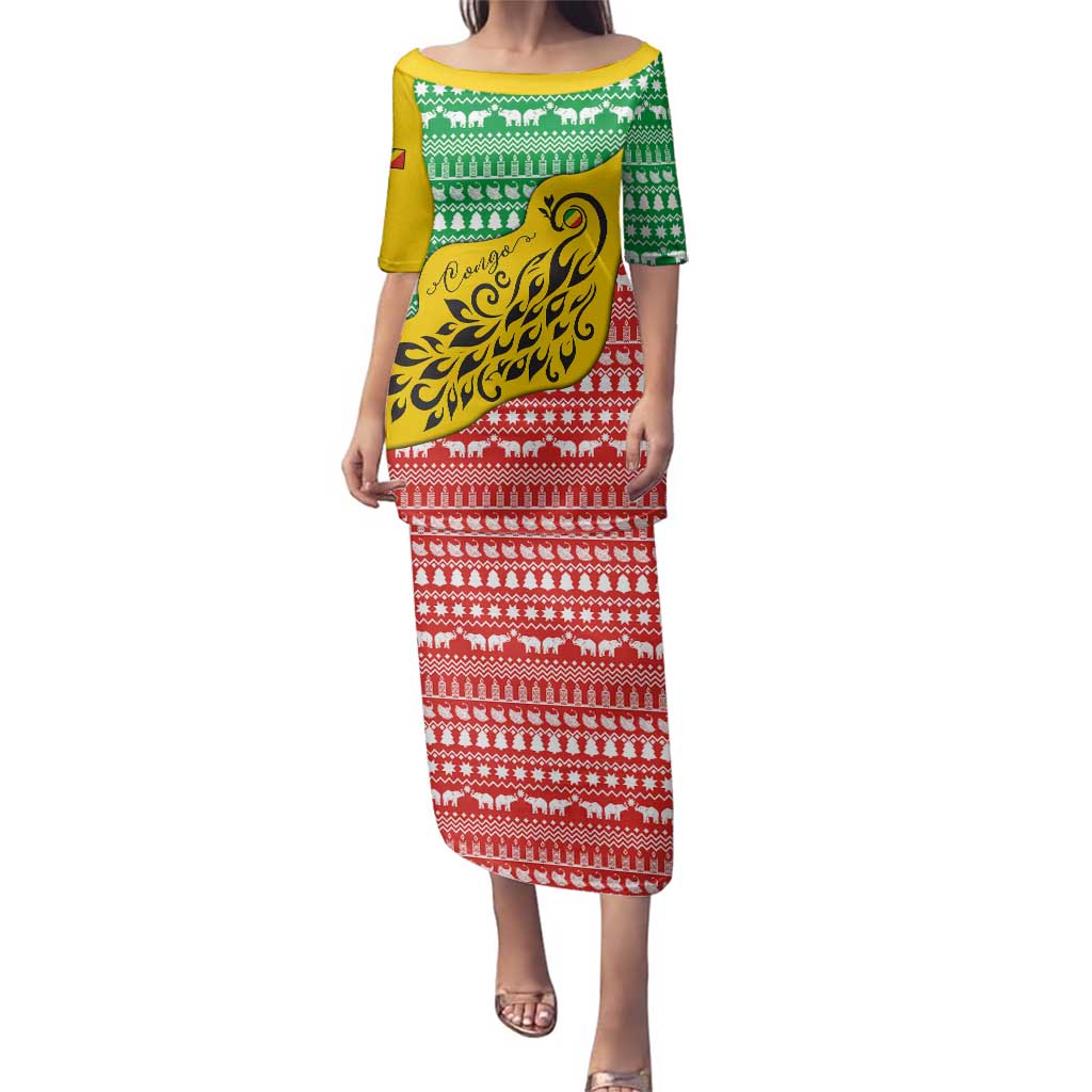 Congo Christmas Family Matching Puletasi and Hawaiian Shirt with Tribal Tree Design Coat of Arms and Animal Pattern - Wonder Print Shop