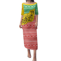 Congo Christmas Family Matching Puletasi and Hawaiian Shirt with Tribal Tree Design Coat of Arms and Animal Pattern - Wonder Print Shop