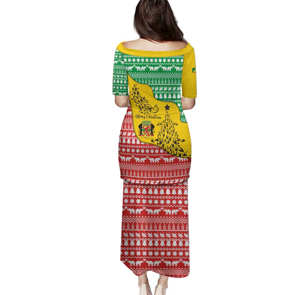 Congo Christmas Family Matching Puletasi and Hawaiian Shirt with Tribal Tree Design Coat of Arms and Animal Pattern - Wonder Print Shop