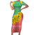 Congo Christmas Family Matching Short Sleeve Bodycon Dress and Hawaiian Shirt with Tribal Tree Design Coat of Arms and Animal Pattern - Wonder Print Shop