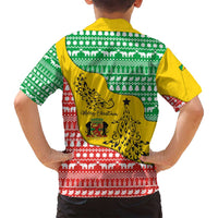 Congo Christmas Family Matching Tank Maxi Dress and Hawaiian Shirt with Tribal Tree Design Coat of Arms and Animal Pattern - Wonder Print Shop