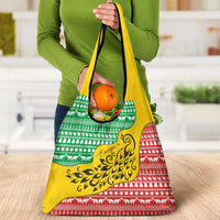 Congo Christmas Grocery Bag with Tribal Tree Design Coat of Arms and Animal Pattern - Wonder Print Shop