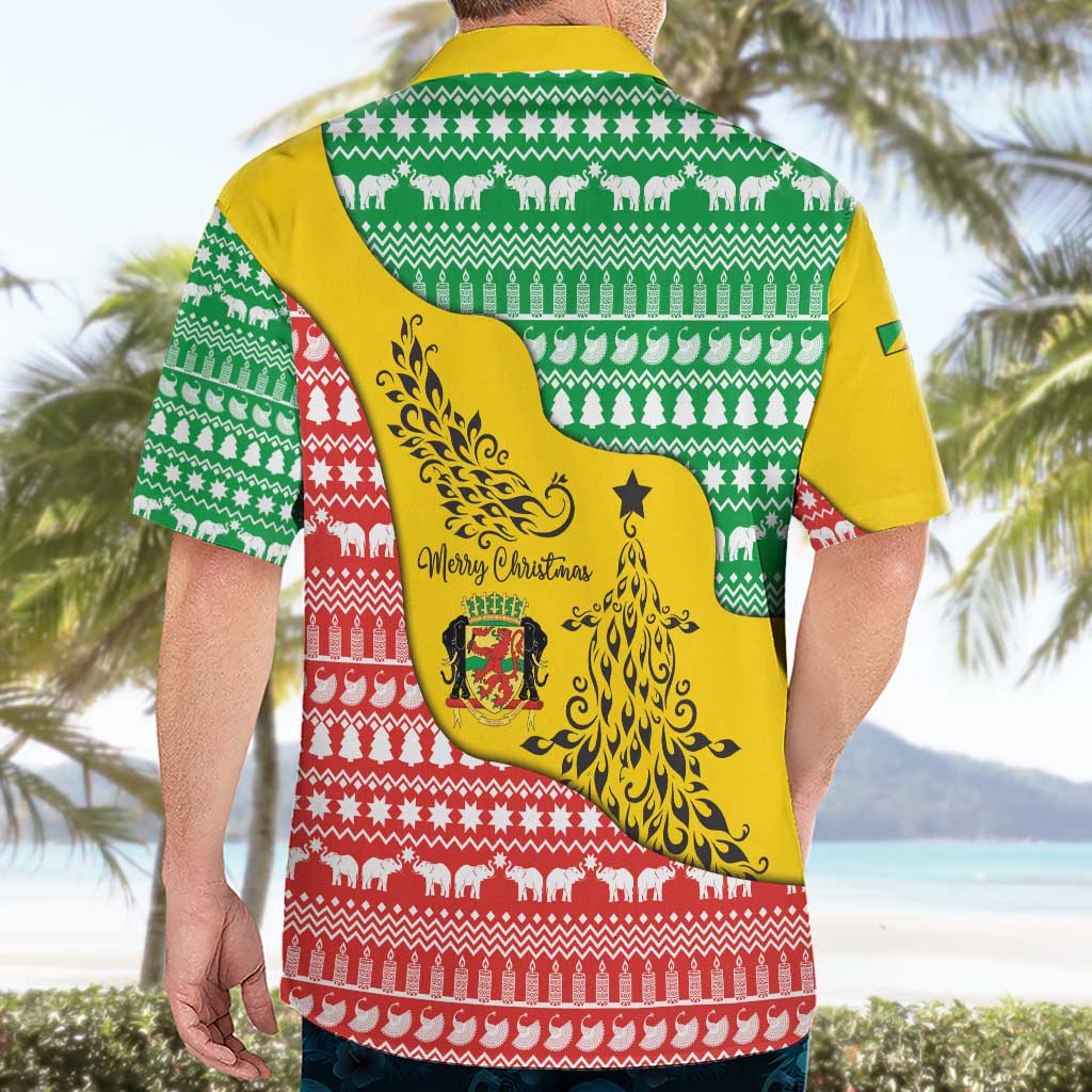 Congo Christmas Hawaiian Shirt with Tribal Tree Design Coat of Arms and Animal Pattern - Wonder Print Shop