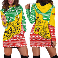 Congo Christmas Hoodie Dress with Tribal Tree Design Coat of Arms and Animal Pattern - Wonder Print Shop