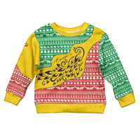Congo Christmas Kid Ugly Christmas Sweater with Tribal Tree Design Coat of Arms and Animal Pattern - Wonder Print Shop