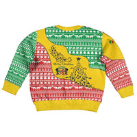Congo Christmas Kid Ugly Christmas Sweater with Tribal Tree Design Coat of Arms and Animal Pattern - Wonder Print Shop