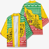 Congo Christmas Kimono with Tribal Tree Design Coat of Arms and Animal Pattern - Wonder Print Shop
