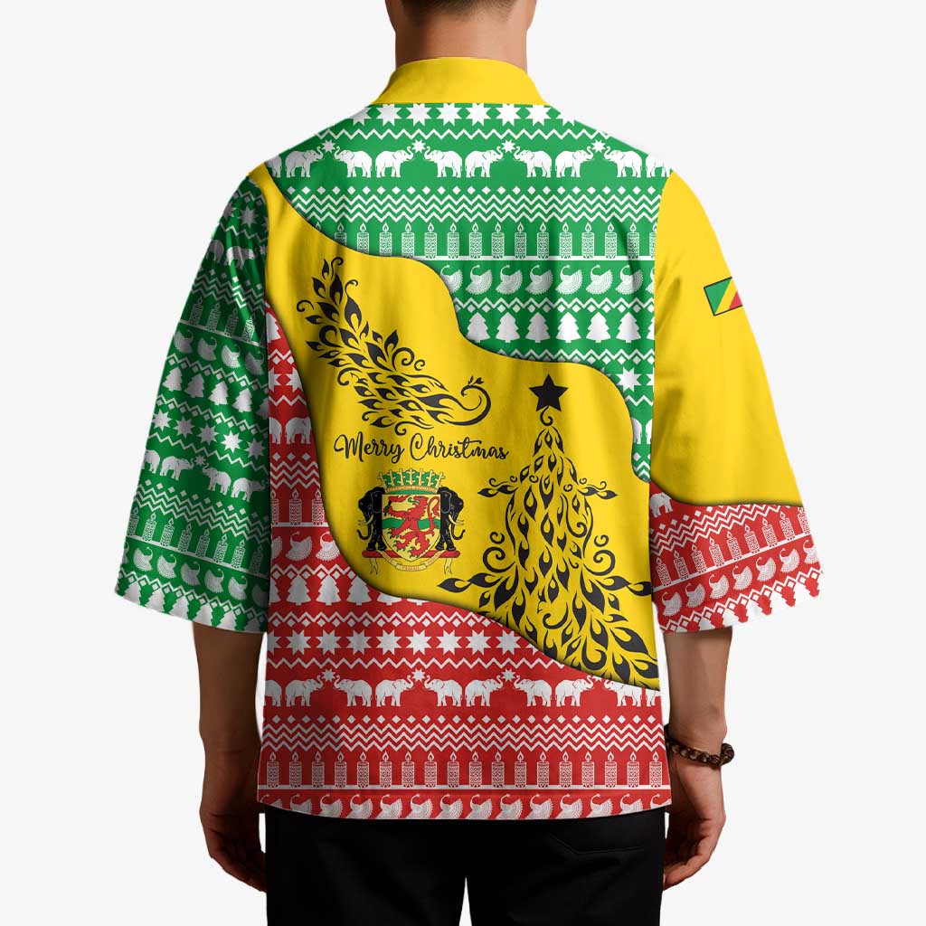 Congo Christmas Kimono with Tribal Tree Design Coat of Arms and Animal Pattern - Wonder Print Shop