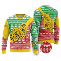 Congo Christmas Ugly Christmas Sweater with Tribal Tree Design Coat of Arms and Animal Pattern - Wonder Print Shop