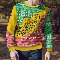 Congo Christmas Ugly Christmas Sweater with Tribal Tree Design Coat of Arms and Animal Pattern - Wonder Print Shop