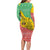 Congo Christmas Long Sleeve Bodycon Dress with Tribal Tree Design Coat of Arms and Animal Pattern - Wonder Print Shop