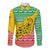 Congo Christmas Long Sleeve Button Shirt with Tribal Tree Design Coat of Arms and Animal Pattern - Wonder Print Shop