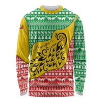 Congo Christmas Long Sleeve Shirt with Tribal Tree Design Coat of Arms and Animal Pattern - Wonder Print Shop