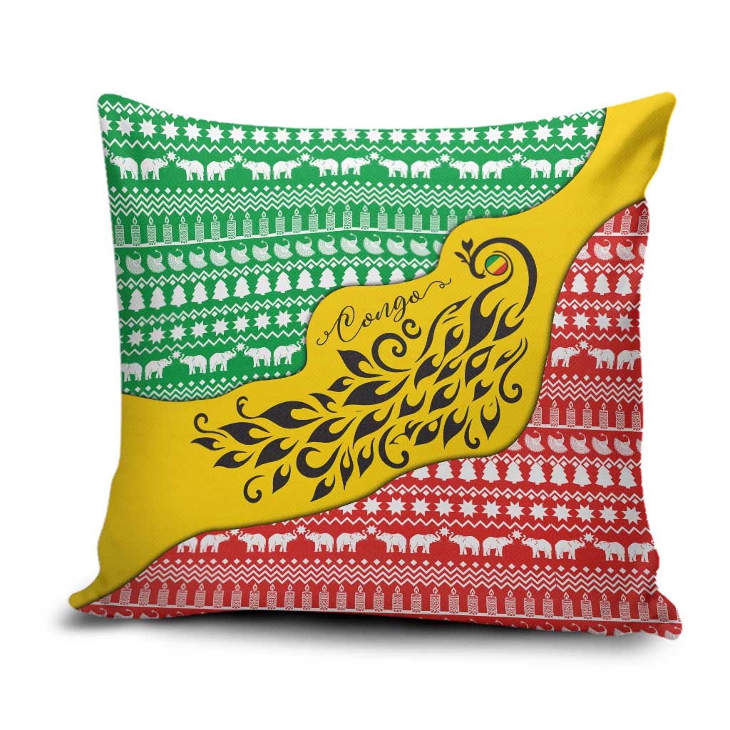 Congo Christmas Pillow Cover with Tribal Tree Design Coat of Arms and Animal Pattern - Wonder Print Shop