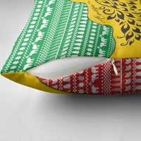 Congo Christmas Pillow Cover with Tribal Tree Design Coat of Arms and Animal Pattern - Wonder Print Shop