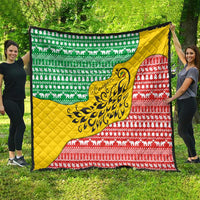 Congo Christmas Quilt with Tribal Tree Design Coat of Arms and Animal Pattern - Wonder Print Shop