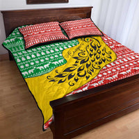Congo Christmas Quilt Bed Set with Tribal Tree Design Coat of Arms and Animal Pattern - Wonder Print Shop
