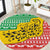 Congo Christmas Round Carpet with Tribal Tree Design Coat of Arms and Animal Pattern - Wonder Print Shop