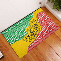 Congo Christmas Rubber Doormat with Tribal Tree Design Coat of Arms and Animal Pattern - Wonder Print Shop
