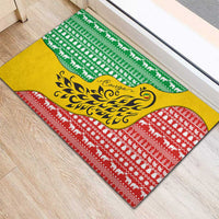 Congo Christmas Rubber Doormat with Tribal Tree Design Coat of Arms and Animal Pattern - Wonder Print Shop