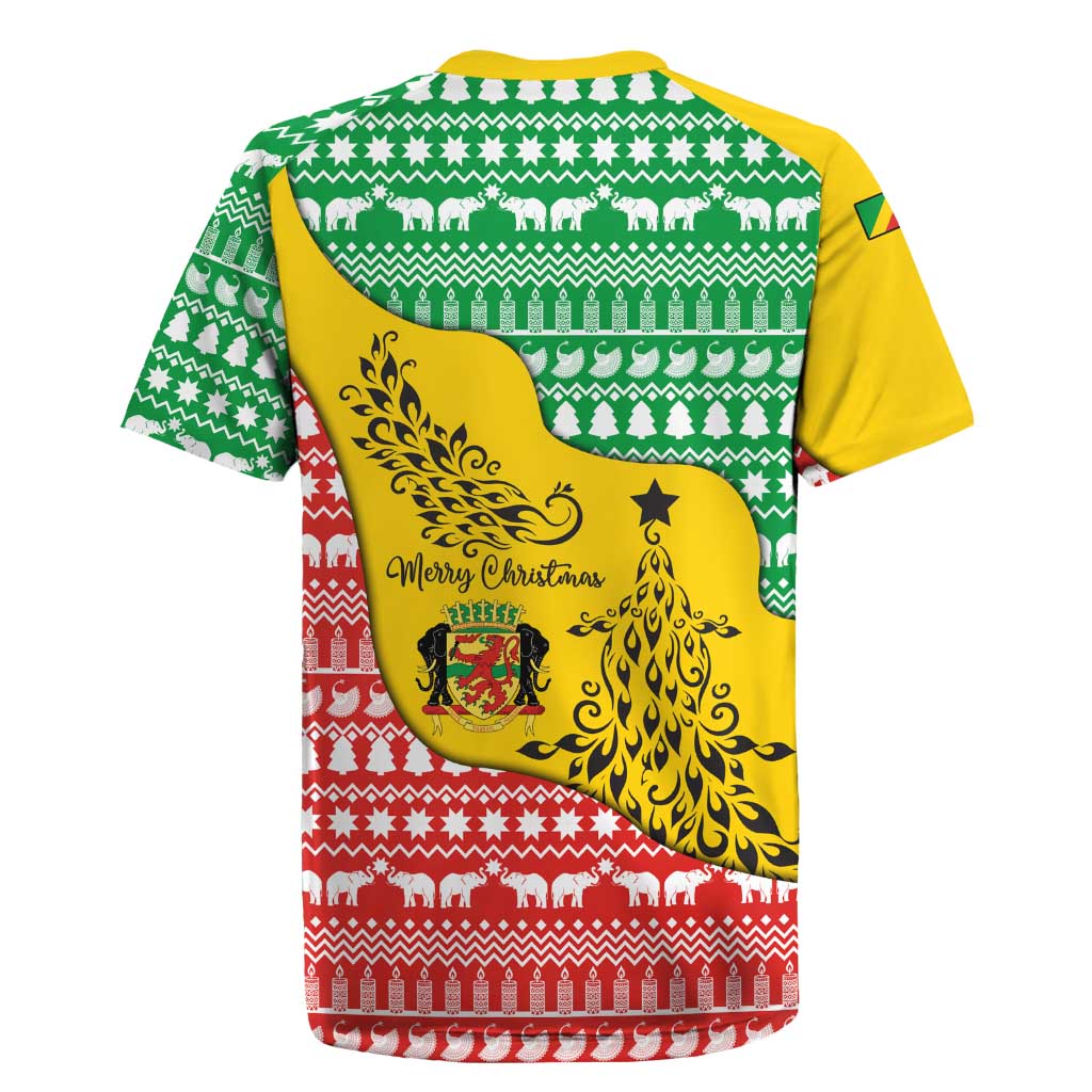 Congo Christmas Rugby Jersey with Tribal Tree Design Coat of Arms and Animal Pattern - Wonder Print Shop