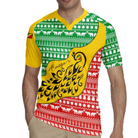 Congo Christmas Rugby Jersey with Tribal Tree Design Coat of Arms and Animal Pattern - Wonder Print Shop