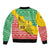 Congo Christmas Sleeve Zip Bomber Jacket with Tribal Tree Design Coat of Arms and Animal Pattern - Wonder Print Shop