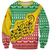 Congo Christmas Sweatshirt with Tribal Tree Design Coat of Arms and Animal Pattern - Wonder Print Shop