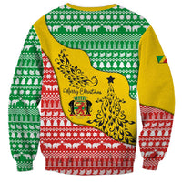 Congo Christmas Sweatshirt with Tribal Tree Design Coat of Arms and Animal Pattern - Wonder Print Shop