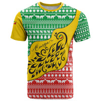 Congo Christmas T Shirt with Tribal Tree Design Coat of Arms and Animal Pattern - Wonder Print Shop