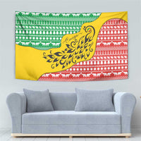 Congo Christmas Tapestry with Tribal Tree Design Coat of Arms and Animal Pattern - Wonder Print Shop