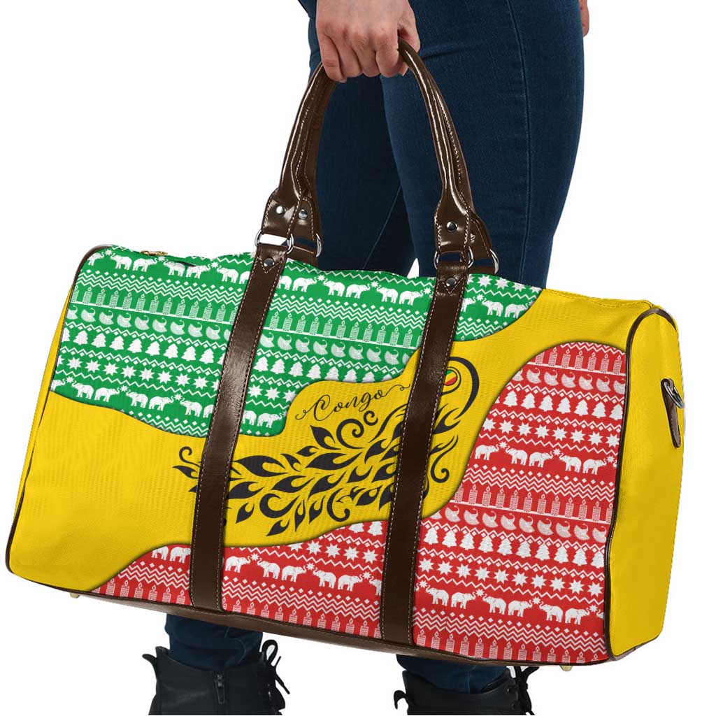 Congo Christmas Travel Bag with Tribal Tree Design Coat of Arms and Animal Pattern - Wonder Print Shop