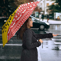 Congo Christmas Umbrella with Tribal Tree Design Coat of Arms and Animal Pattern - Wonder Print Shop