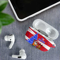 Puerto Rico Christmas AirPods Case with Dancing Santa Reindeer Blue Tree and Festive Flag Design - Wonder Print Shop