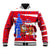 Puerto Rico Christmas Baseball Jacket with Dancing Santa Reindeer Blue Tree and Festive Flag Design - Wonder Print Shop