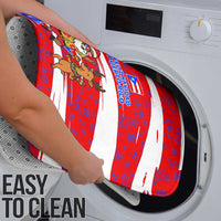 Puerto Rico Christmas Bathroom Set with Dancing Santa Reindeer Blue Tree and Festive Flag Design - Wonder Print Shop