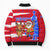 Puerto Rico Christmas Bomber Puffer Jacket with Dancing Santa Reindeer Blue Tree and Festive Flag Design - Wonder Print Shop