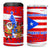 Puerto Rico Christmas 4 in 1 Can Cooler Tumbler with Dancing Santa Reindeer Blue Tree and Festive Flag Design - Wonder Print Shop