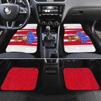 Puerto Rico Christmas Car Mats with Dancing Santa Reindeer Blue Tree and Festive Flag Design - Wonder Print Shop
