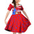 Puerto Rico Christmas Family Matching Off Shoulder Short Dress and Hawaiian Shirt with Dancing Santa Reindeer Blue Tree and Festive Flag Design - Wonder Print Shop