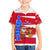 Puerto Rico Christmas Kid Hawaiian Shirt with Dancing Santa Reindeer Blue Tree and Festive Flag Design - Wonder Print Shop