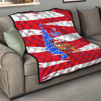 Puerto Rico Christmas Quilt with Dancing Santa Reindeer Blue Tree and Festive Flag Design - Wonder Print Shop