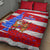 Puerto Rico Christmas Quilt Bed Set with Dancing Santa Reindeer Blue Tree and Festive Flag Design - Wonder Print Shop