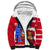 Puerto Rico Christmas Sherpa Hoodie with Dancing Santa Reindeer Blue Tree and Festive Flag Design - Wonder Print Shop