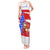 Puerto Rico Christmas Tank Maxi Dress with Dancing Santa Reindeer Blue Tree and Festive Flag Design - Wonder Print Shop