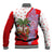 Puerto Rico Christmas Baseball Jacket with Taino Symbols Palm Tree Bongos and Holiday Pattern Design - Wonder Print Shop