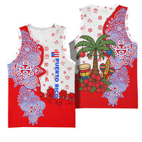 Puerto Rico Christmas Basketball Jersey with Taino Symbols Palm Tree Bongos and Holiday Pattern Design - Wonder Print Shop