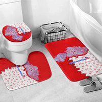 Puerto Rico Christmas Bathroom Set with Taino Symbols Palm Tree Bongos and Holiday Pattern Design - Wonder Print Shop