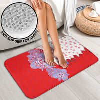 Puerto Rico Christmas Bathroom Set with Taino Symbols Palm Tree Bongos and Holiday Pattern Design - Wonder Print Shop